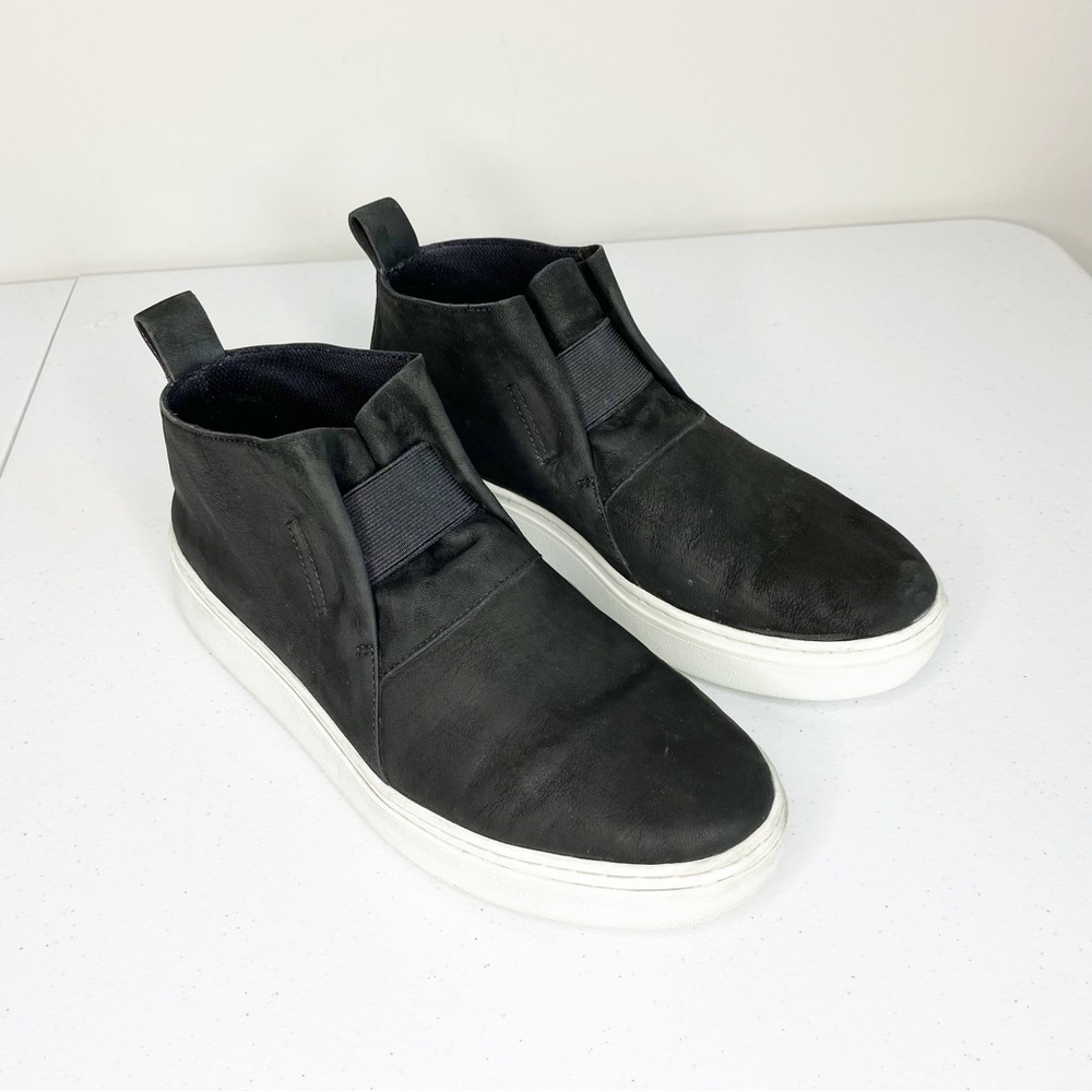 Eileen Fisher Greta Platform Suede Sneaker Black Slip On Size 9